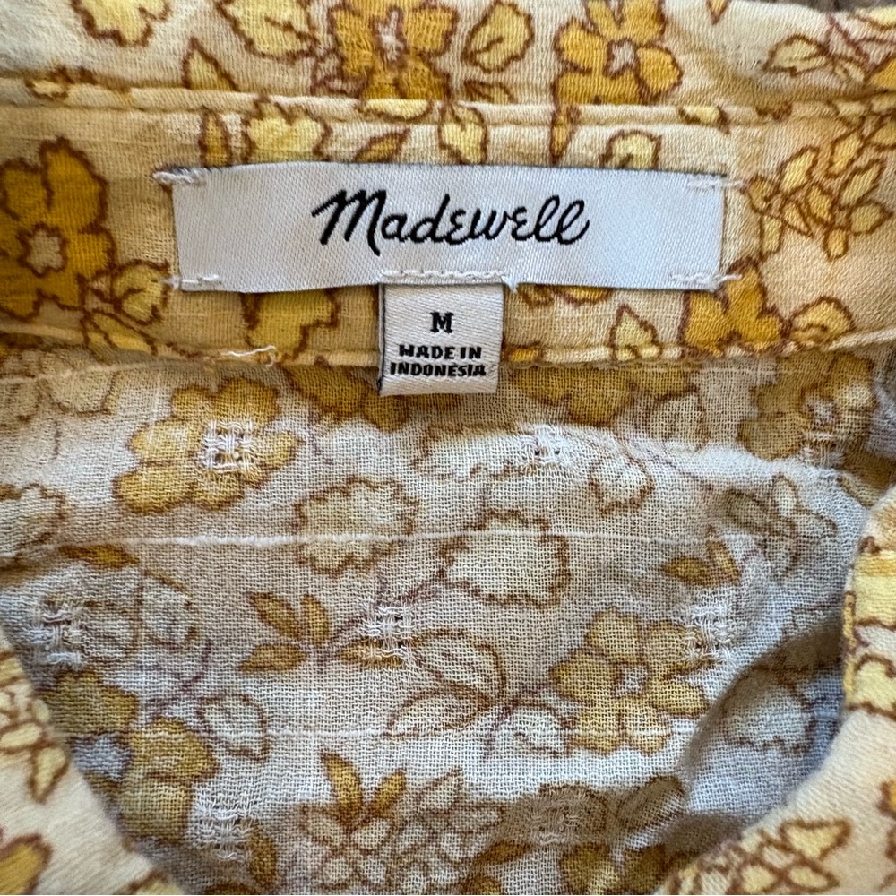 Madewell Hilltop Shirt in Piccola Floral French Vanilla Size Medium - Picture 10 of 14